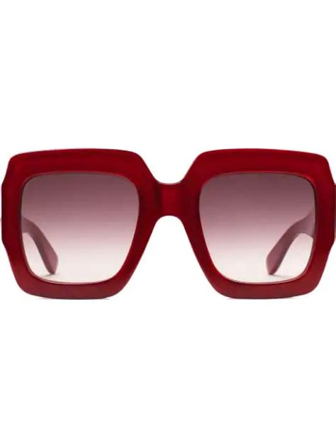 gucci square frame sunglasses red|Gucci men's square frame sunglasses.